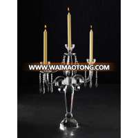 cheap crystal wedding table candelabras 3 arms glass candlestick