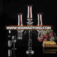 wholeale china online shopping 3 arms tall glass candlestick holders crystal