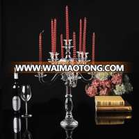 9 arms wholesale glass candlestick crystal candelabras centerpieces for table decoration