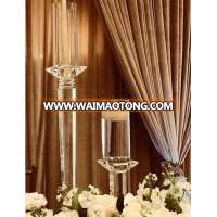 wedding decorations center tall pillar crystal candlestick hurricane holder