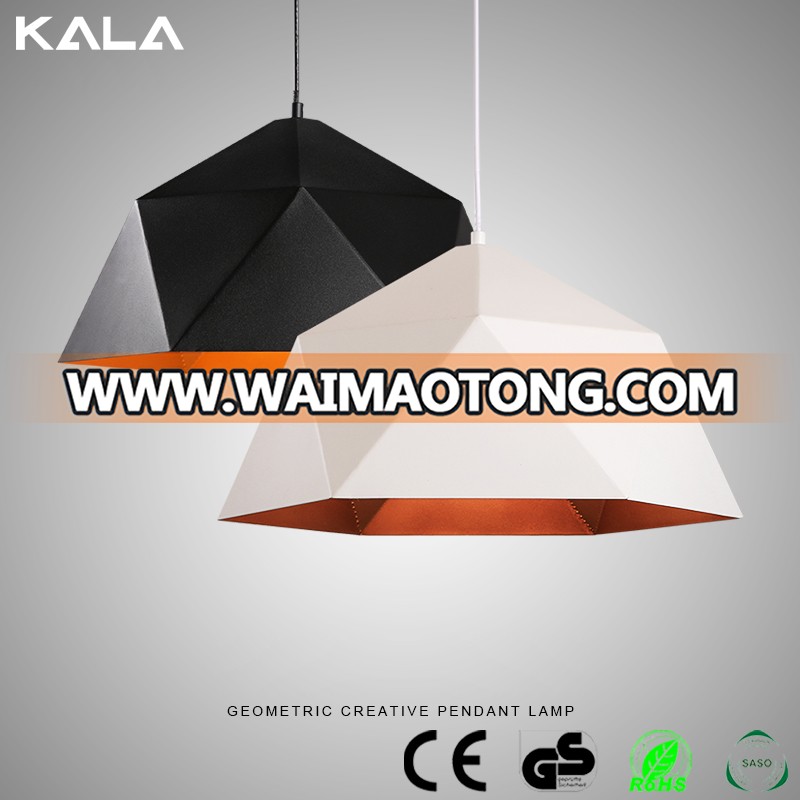 Black/White Chandelier Lamp Industrial LED Light Black/White Pendant Lighting with Gold Interior